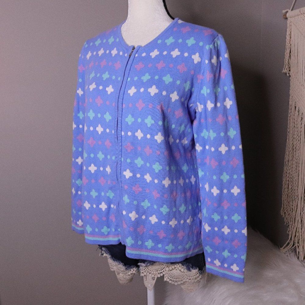 ‎Vintage | The Tog Shop Zip Up Printed Cotton Cardigan